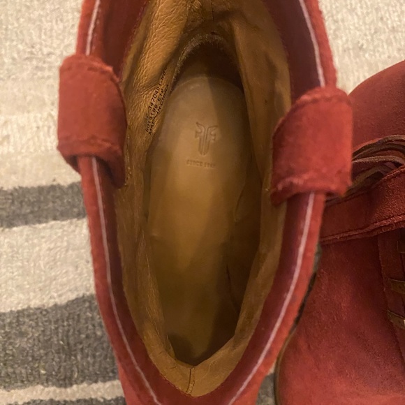 Frye Red Short Fringe Cowboy Boot - Picture 3 of 4